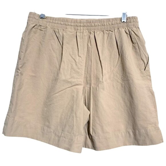 White Stag Womens Beige Casual Shorts Size M Cotton Drawstring Waist Pockets Rel - Picture 2 of 12
